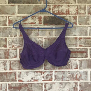 Lilyette Purple Lace Underwire Unlined Bra